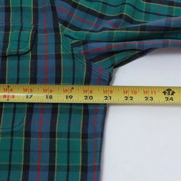 RRL Double Ralph Lauren Cotton Green/Blue Multi Plaid Button Down Shirt, Small - Picture 10 of 12